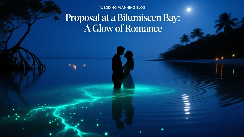 Proposal at a Bioluminescent Bay Glowing Romance