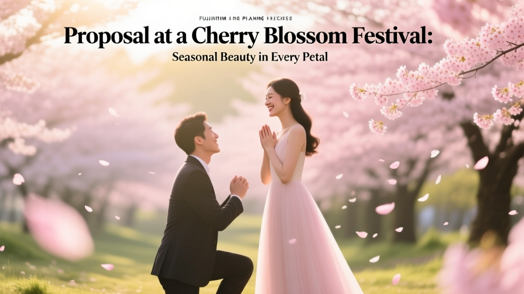 Proposal at a Cherry Blossom Festival Seasonal Beauty
