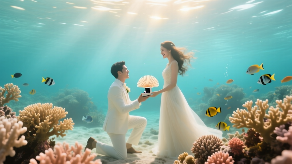 Proposal at a Coral Garden Underwater Garden
