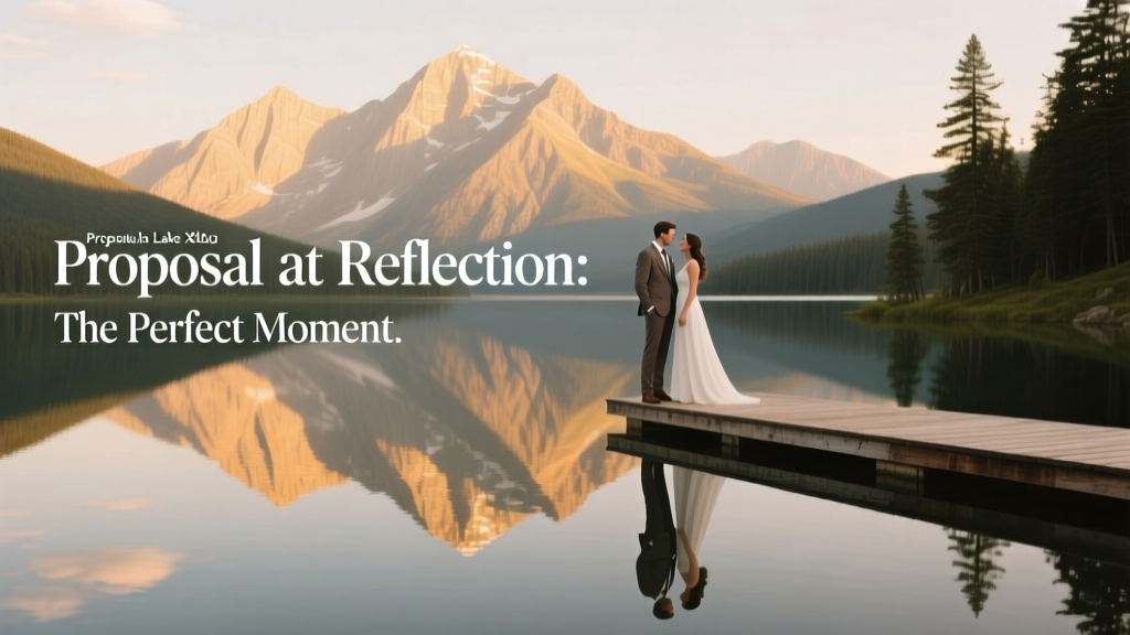 Proposal at a Mountain Lake Reflection Perfect Moment