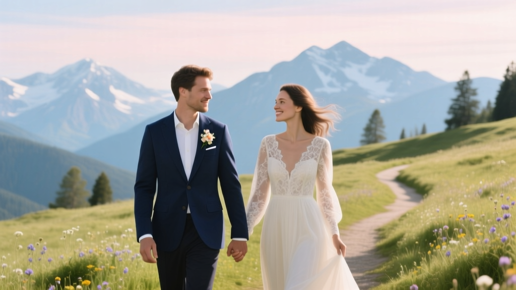 Proposal at a Mountain Meadow Alpine Romance