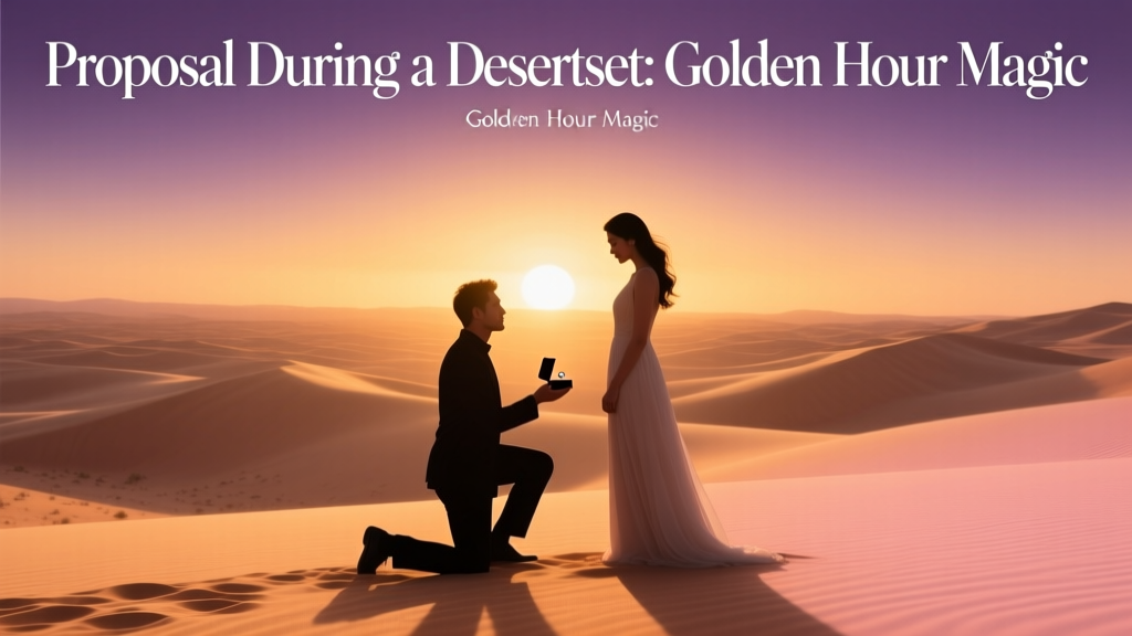 Proposal During a Desert Sunset Golden Hour Magic