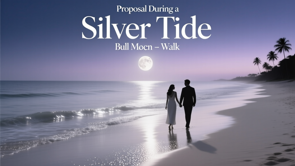 Proposal During a Full Moon Beach Walk Silver Tide