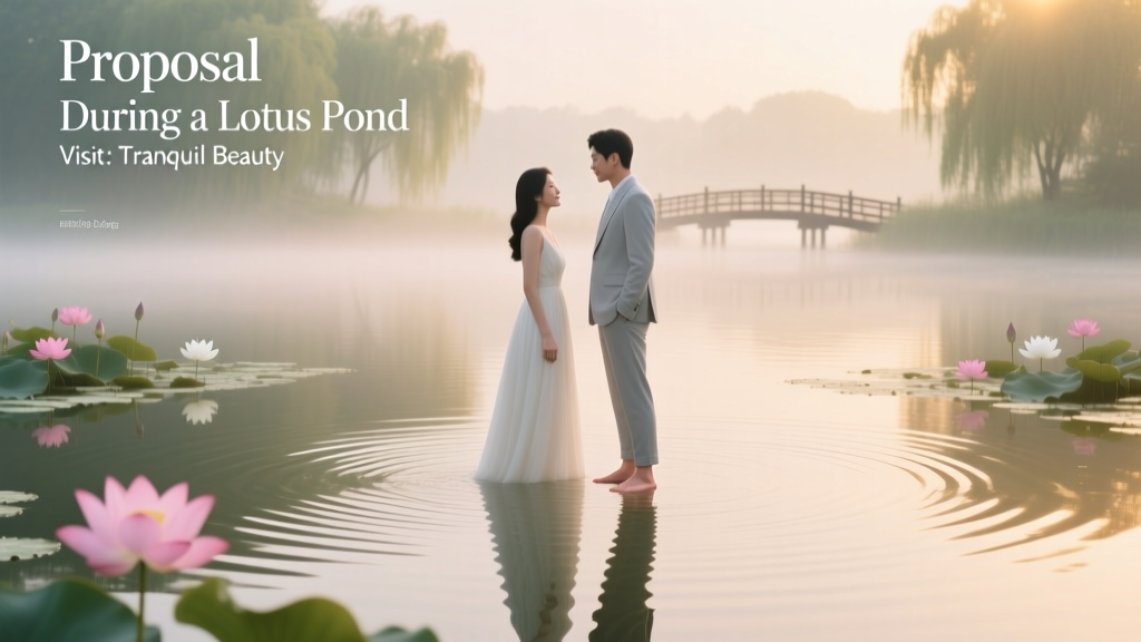 Proposal During a Lotus Pond Visit Tranquil Beauty