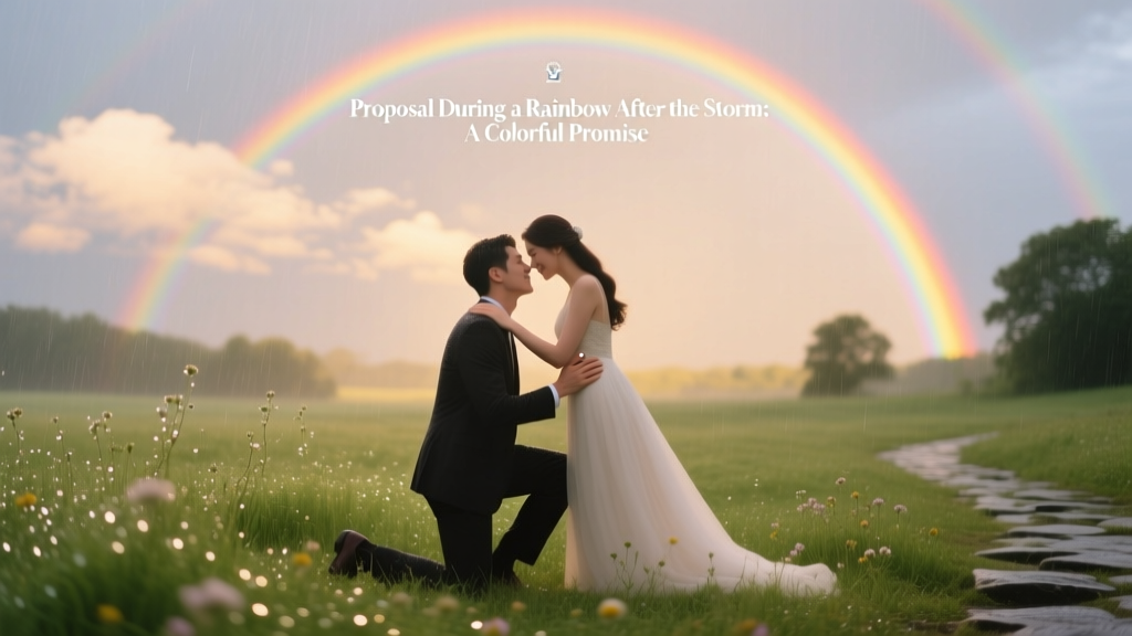 Proposal During a Rainbow After the Storm Colorful Promise