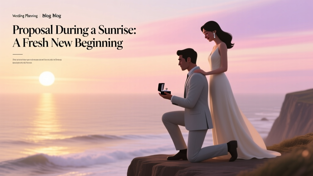 Proposal During a Sunrise Fresh New Beginning