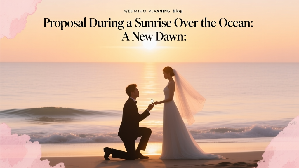 Proposal During a Sunrise Over the Ocean New Dawn