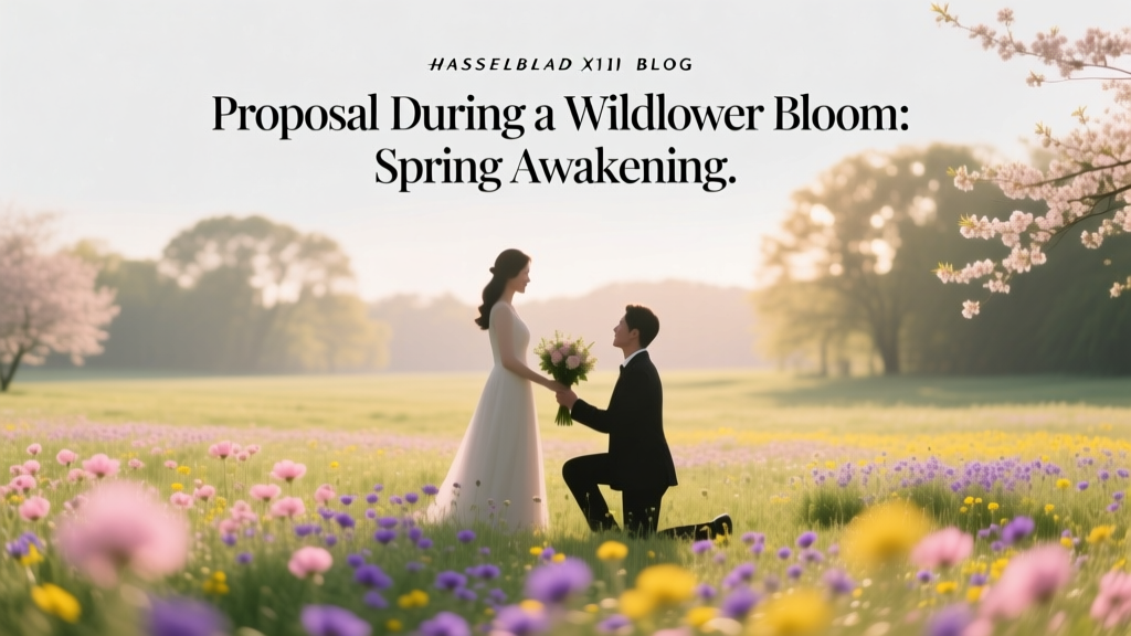 Proposal During a Wildflower Bloom Spring Awakening