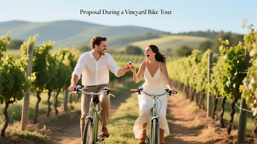 Proposal During a Vineyard Bike Tour
