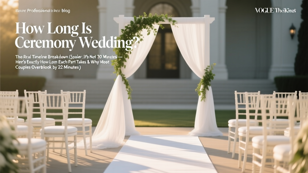 How Long Is Ceremony Wedding? The Real Timeline Breakdown (Spoiler: It’s Not 30 Minutes — Here’s Exactly How Long Each Part Takes & Why Most Couples Overbook by 22 Minutes)