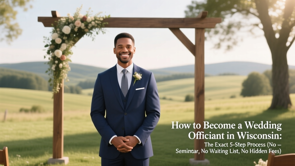 How to Become a Wedding Officiant in Wisconsin: The Exact 5-Step Process (No Seminary, No Waiting List, No Hidden Fees)