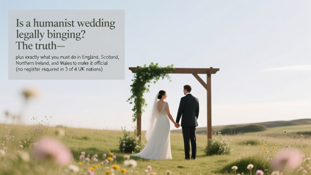 Is a humanist wedding legally binding? The truth—plus exactly what you must do in England, Scotland, Northern Ireland, and Wales to make it official (no registrar required in 3 of 4 UK nations)