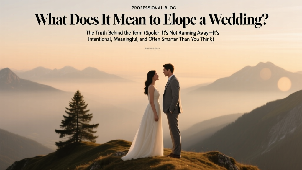 What Does It Mean to Elope a Wedding? The Truth Behind the Term (Spoiler: It’s Not Running Away—It’s Intentional, Meaningful, and Often Smarter Than You Think)