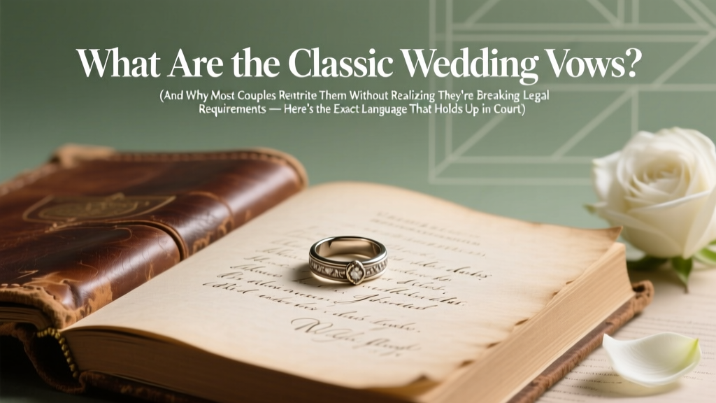 What Are the Classic Wedding Vows? (And Why Most Couples Rewrite Them Without Realizing They’re Breaking Legal Requirements — Here’s the Exact Language That Holds Up in Court)