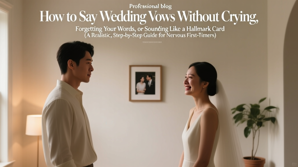 How to Say Wedding Vows Without Crying, Forgetting Your Words, or Sounding Like a Hallmark Card (A Realistic, Step-by-Step Guide for Nervous First-Timers)
