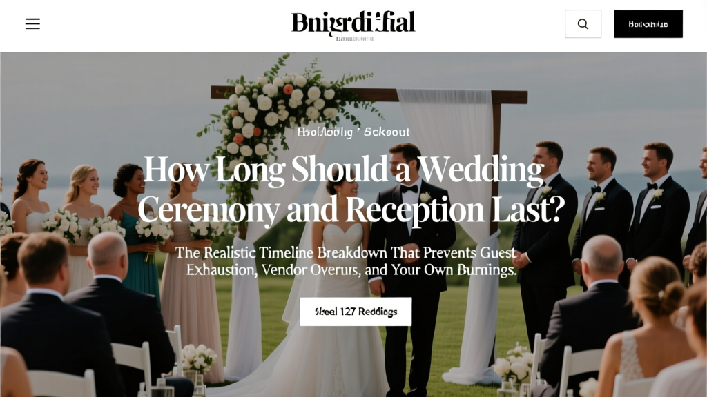 How Long Should a Wedding Ceremony and Reception Last? The Realistic Timeline Breakdown That Prevents Guest Exhaustion, Vendor Overruns, and Your Own Burnout — Backed by 127 Real Weddings