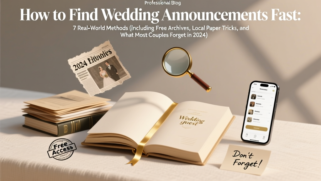 How to Find Wedding Announcements Fast: 7 Real-World Methods (Including Free Archives, Local Paper Tricks, and What Most Couples Forget in 2024)