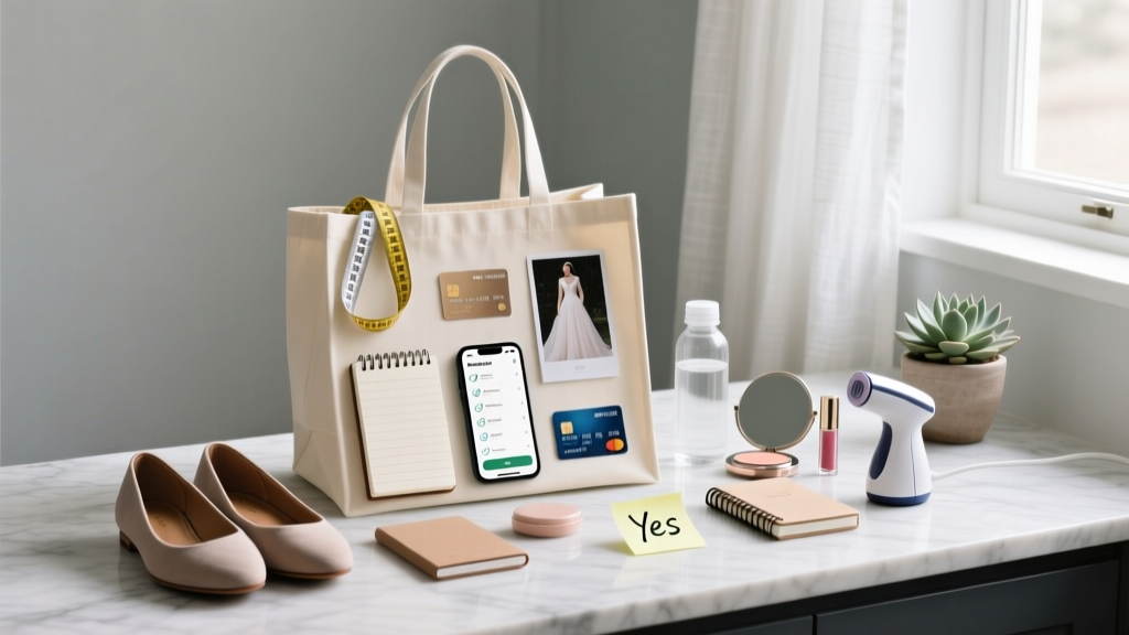 What to Take to Wedding Dress Shopping: The 12-Item Checklist That Prevents 3+ Fittings, Saves $200+ in Rush Alterations, and Helps You Say 'Yes' with Zero Regret