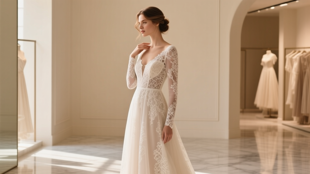 Why 73% of Brides Regret Skipping This One Fitting Step for Their A-Line Lace Wedding Dress Long Sleeve — And Exactly How to Get It Right (Without Costly Alterations)