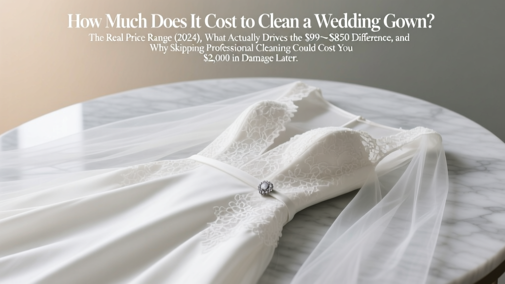 How Much Does It Cost to Clean a Wedding Gown? The Real Price Range (2024), What Actually Drives the $99–$850 Difference, and Why Skipping Professional Cleaning Could Cost You $2,000 in Damage Later