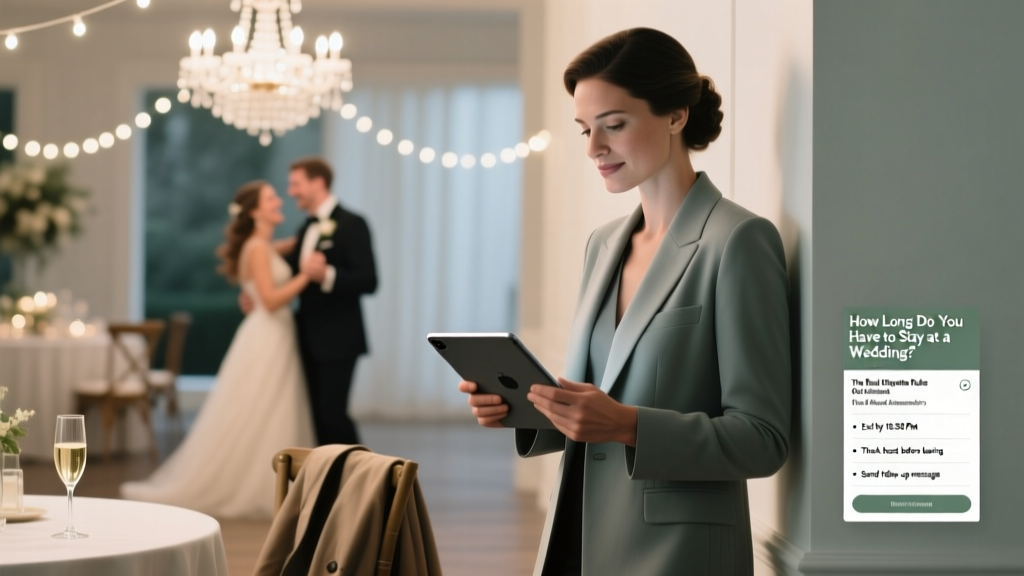 How Long Do You Have to Stay at a Wedding? The Real Etiquette Rules (Not the Awkward Assumptions) — Plus a 5-Minute Guest Exit Checklist That Saves Face & Relationships