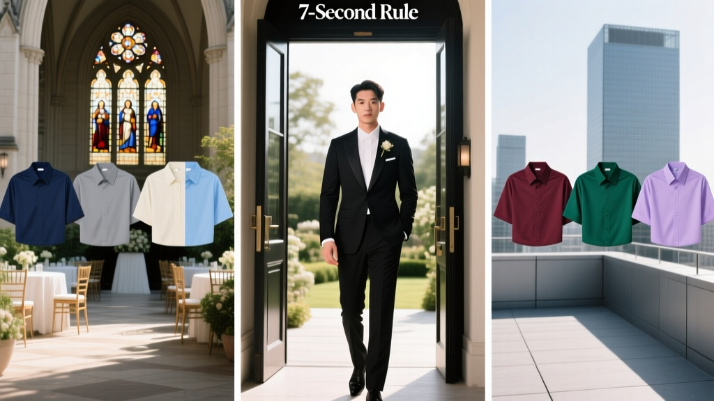 What Color Shirt to Wear with Black Suit Wedding: The 7-Second Rule (Most Grooms Pick Wrong — Here’s Exactly Which Shades Pass the 'First Impression Test' at Every Venue Type)