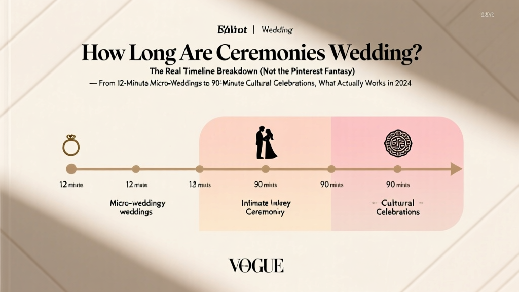 How Long Are Ceremonies Wedding? The Real Timeline Breakdown (Not the Pinterest Fantasy) — From 12-Minute Micro-Weddings to 90-Minute Cultural Celebrations, What Actually Works in 2024