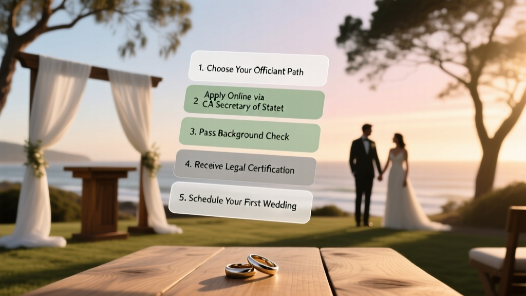 How to Get Ordained to Officiate a Wedding in California in 2024: A Stress-Free 5-Step Checklist (No Seminary, No Waiting, Legally Valid)