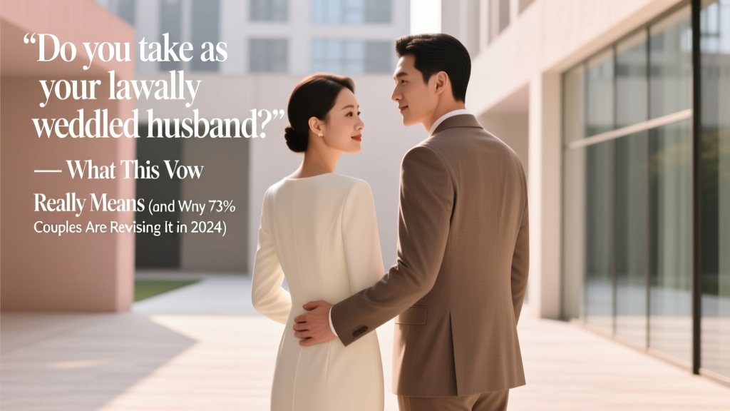 ‘Do you take as your lawfully wedded husband?’ — What This Vow Really Means (and Why 73% of Couples Are Revising It in 2024)