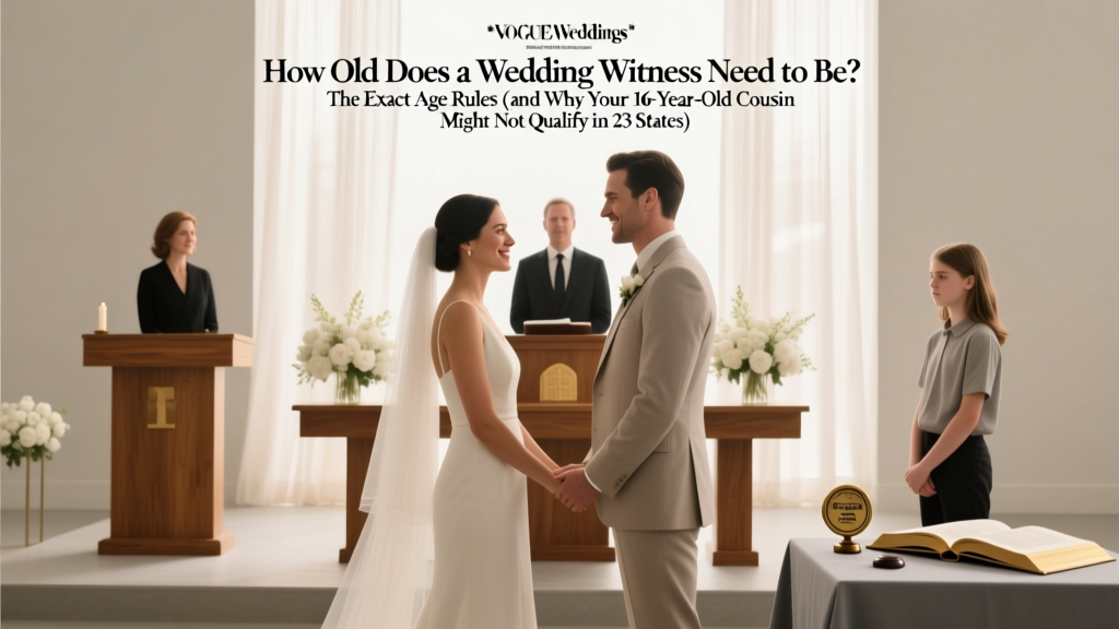How Old Does a Wedding Witness Need to Be? The Exact Age Rules (and Why Your 16-Year-Old Cousin Might Not Qualify in 23 States)