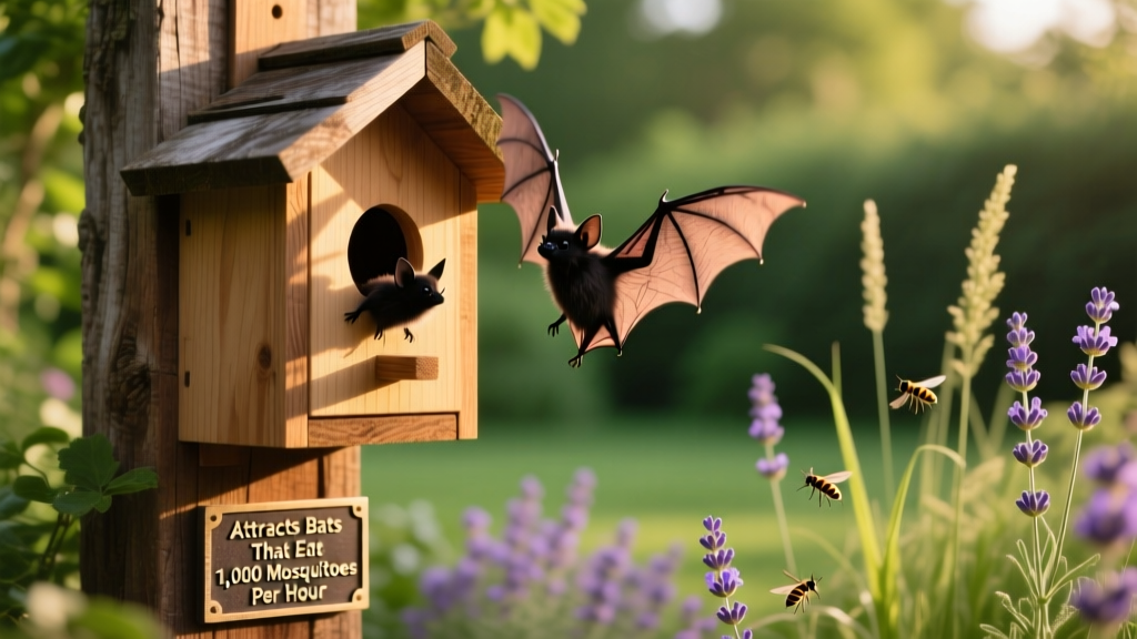 Bat House for Garden Pest Control: Attract Bats That Eat 1000 Mosquitoes Per Hour