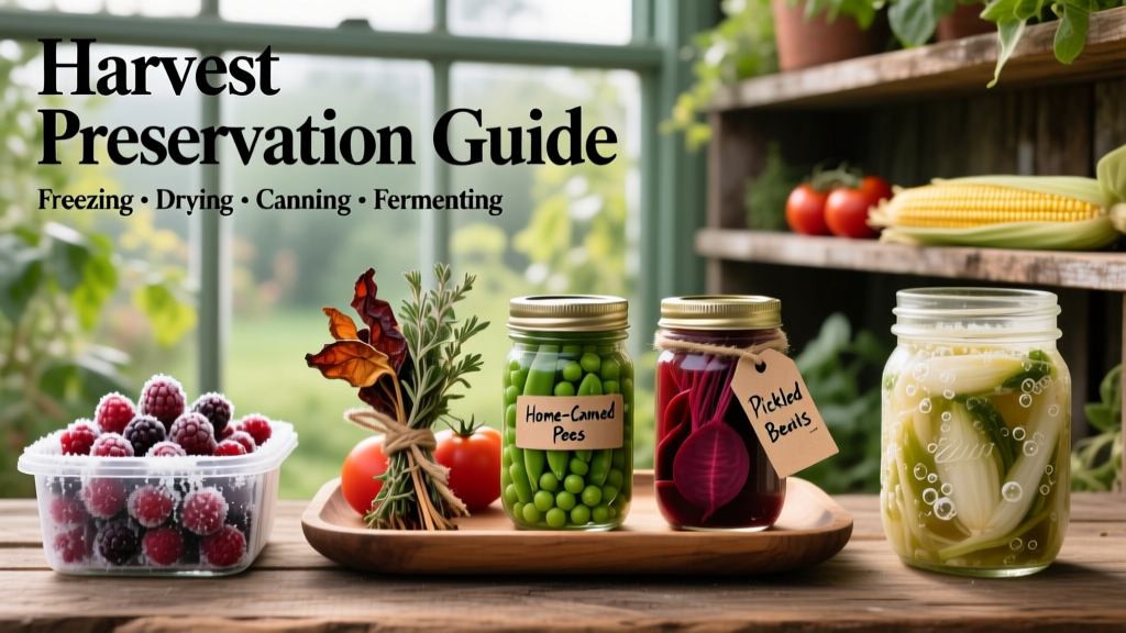 Harvest Preservation Guide: Freezing, Drying, Canning, and Fermenting Basics